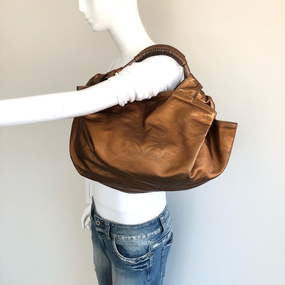 LOEWE Metallic Bronze Soft Leather Hobo Tote - Picture 2 of 14